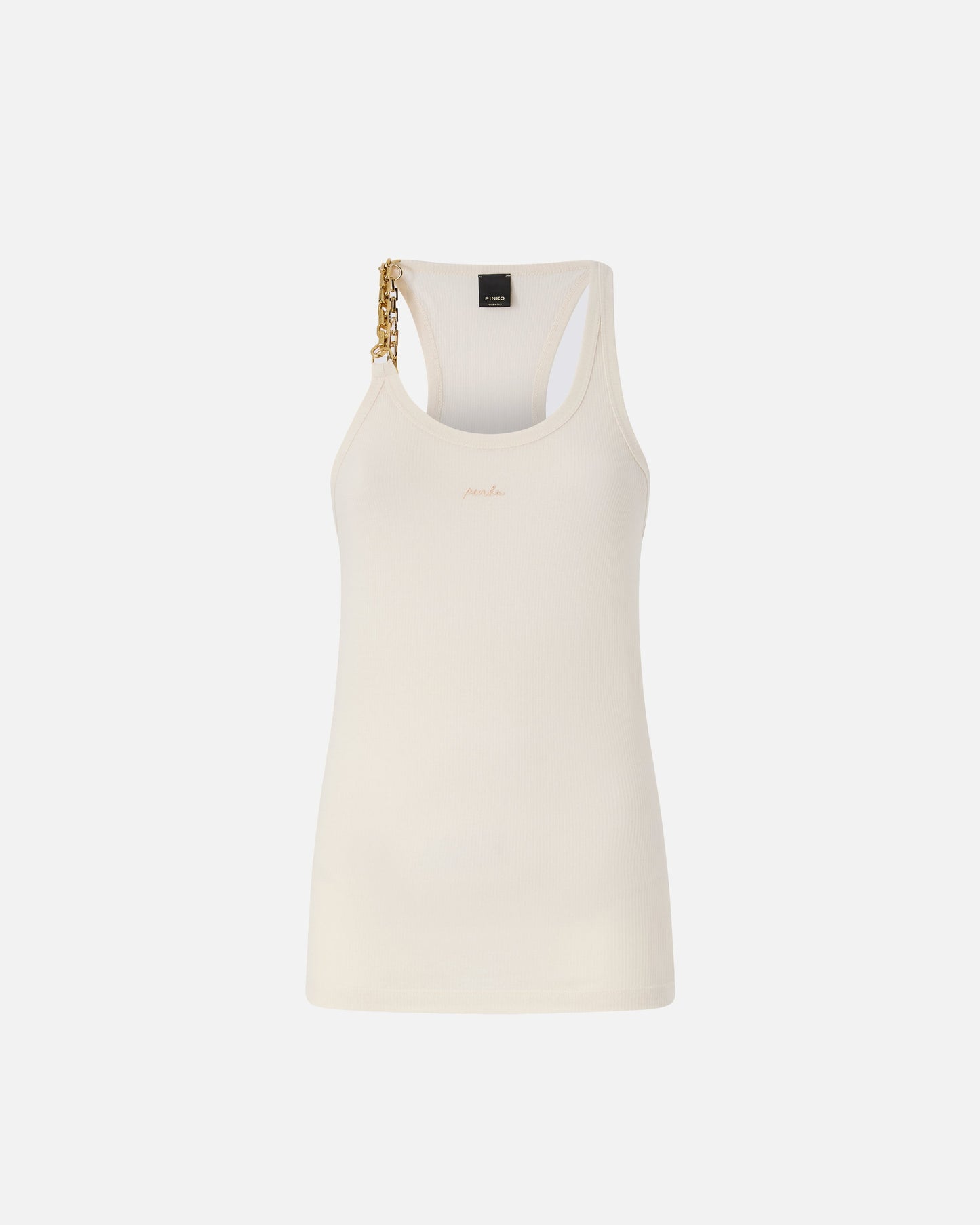 Sleeveless top with chain