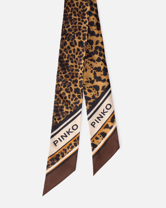 Twilly scarf with leopard print