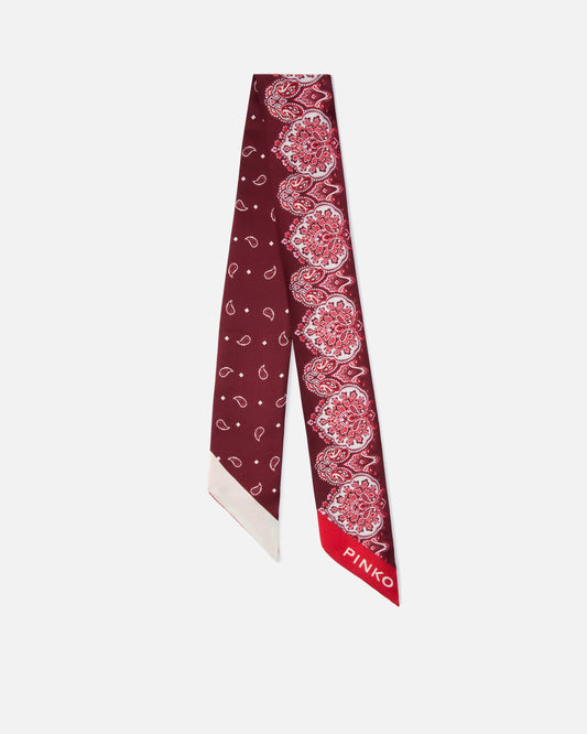 Thin scarf with floral paisley print