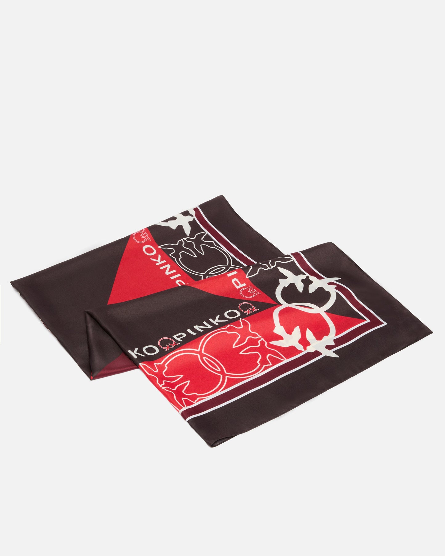 Two-tone scarf with logos