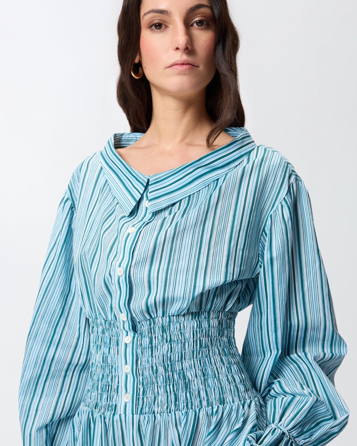 Striped cotton playsuit