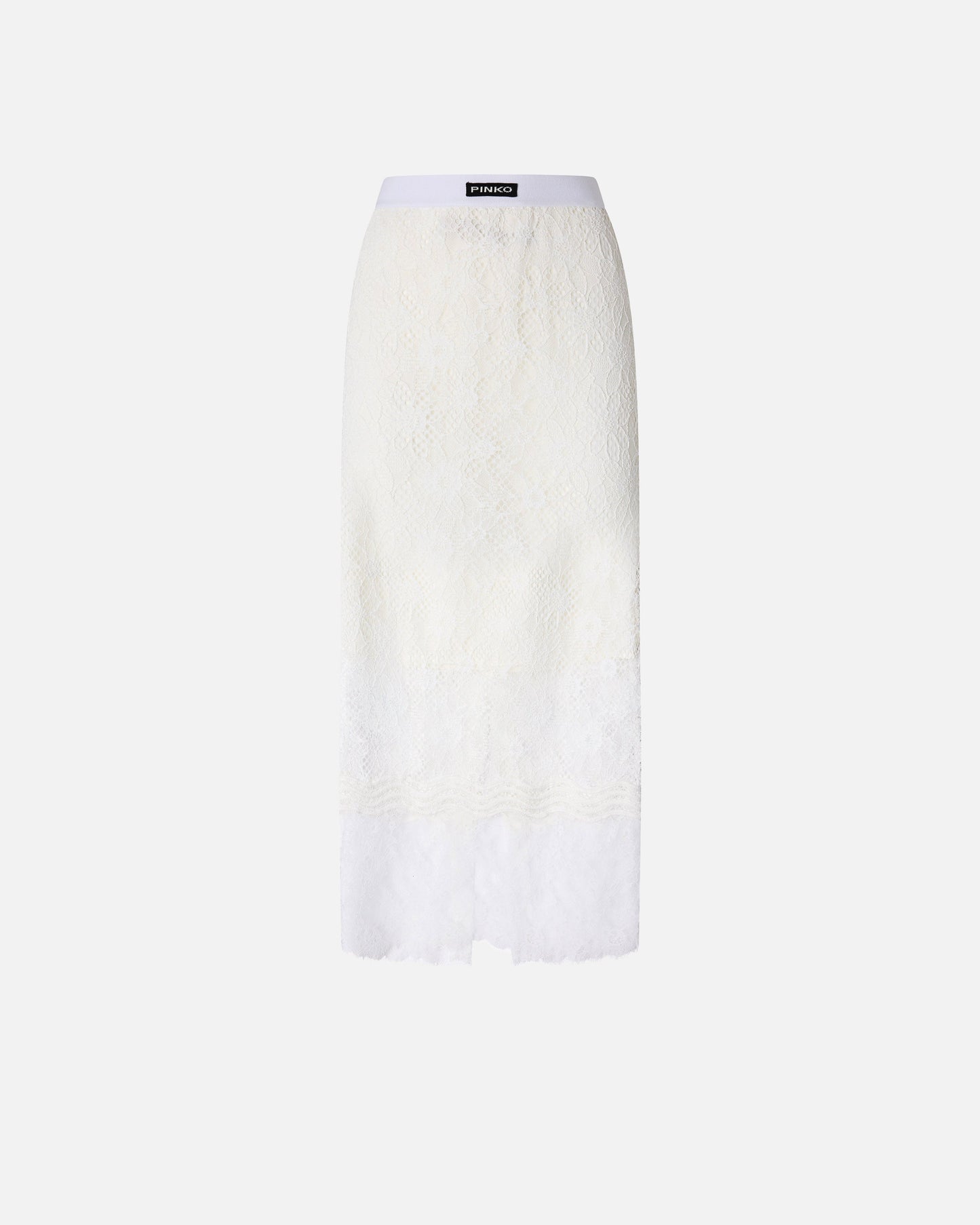Midi skirt in lace with slits