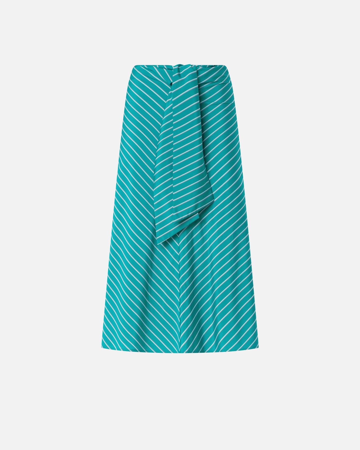 Midi skirt with striped pattern and sash