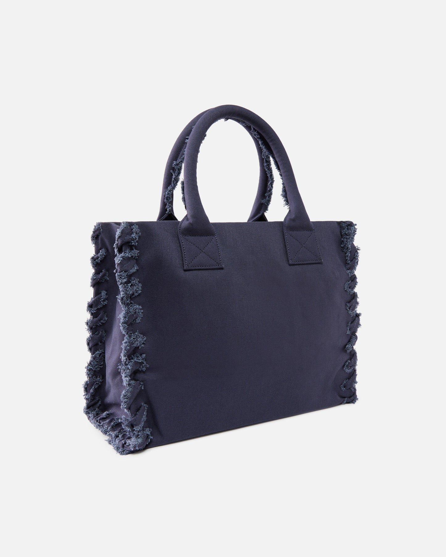 Medium Beach shopping tote in canvas with logo and fraying