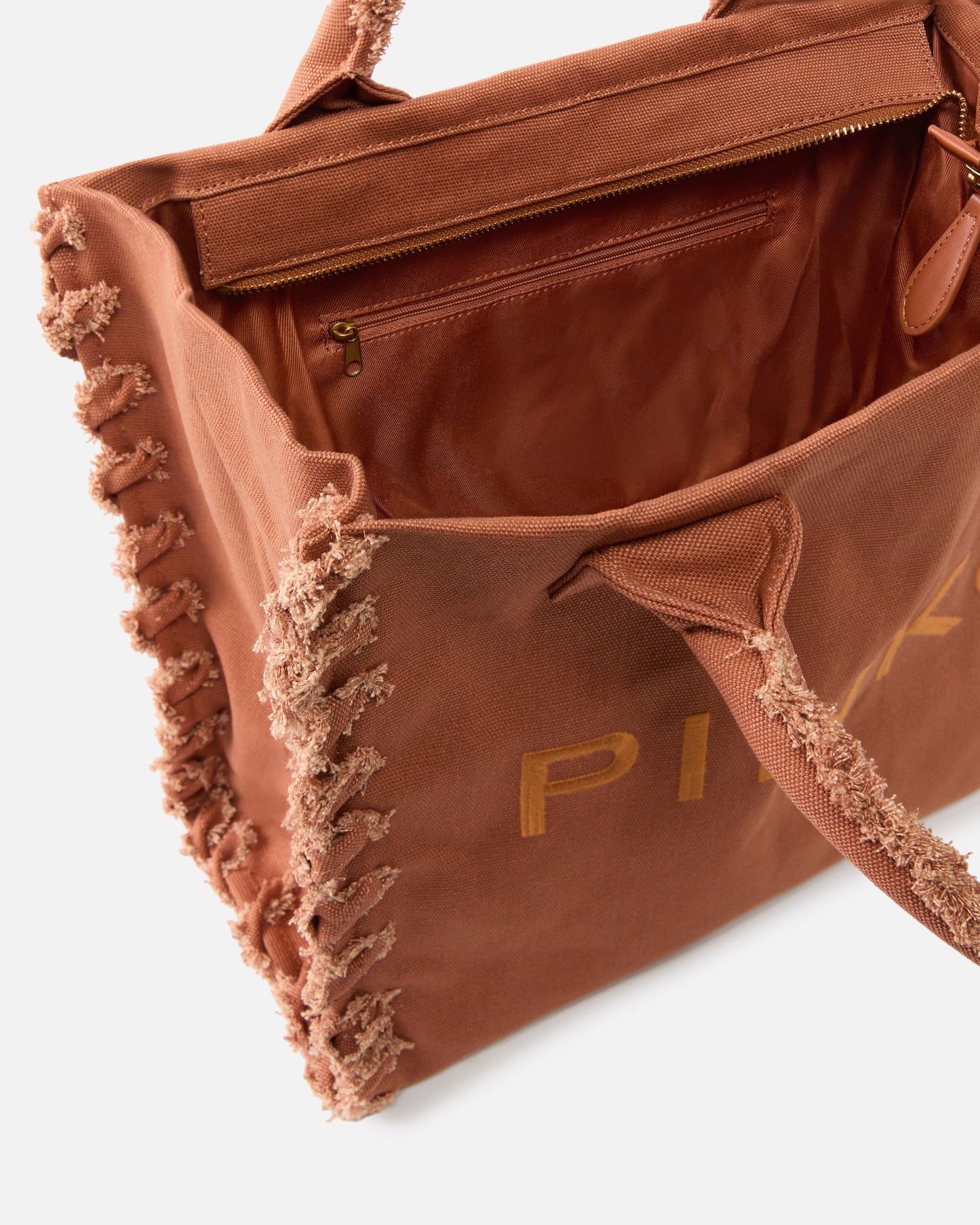 Medium Beach shopping tote in canvas with logo and fraying
