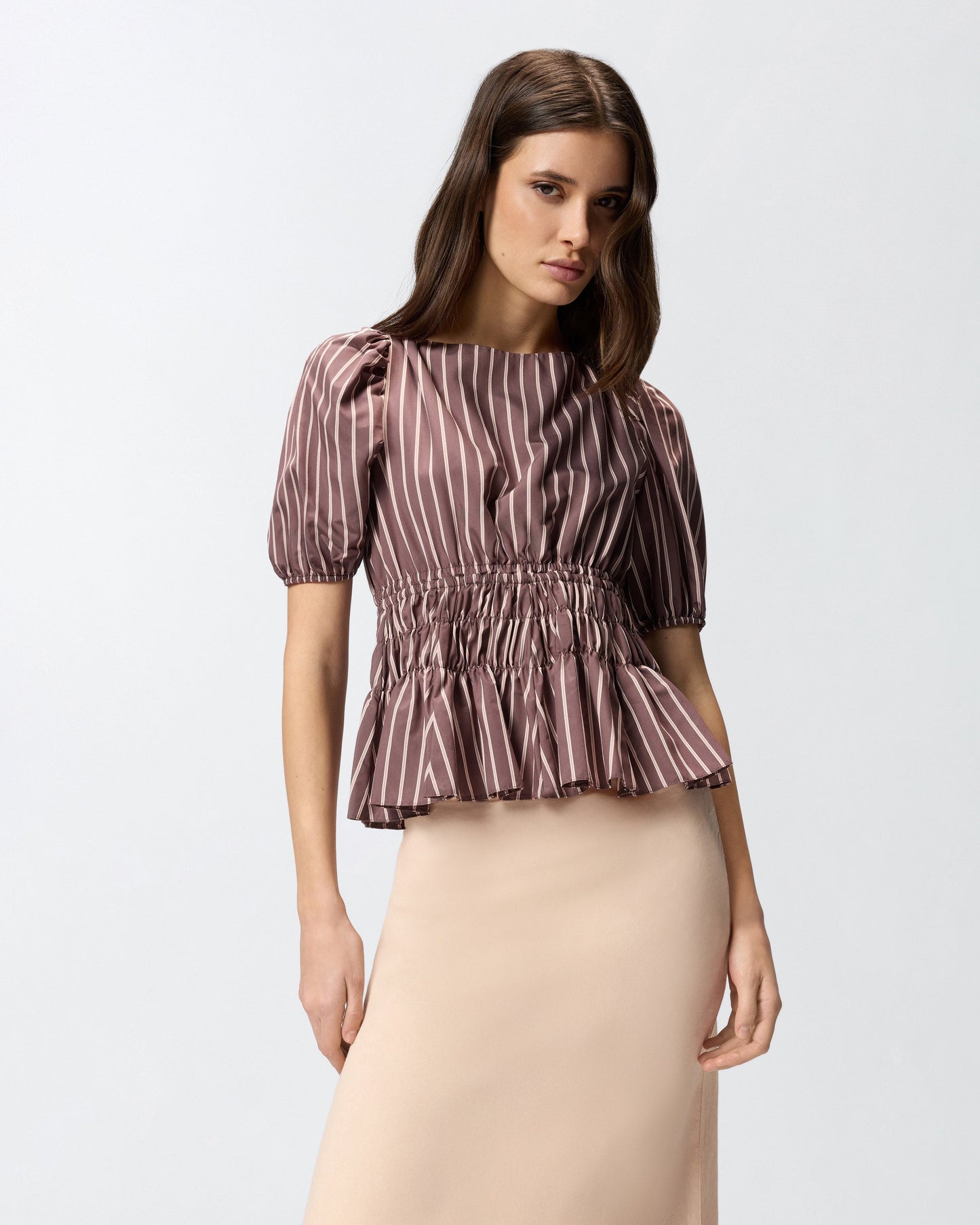 Striped cropped top with open back