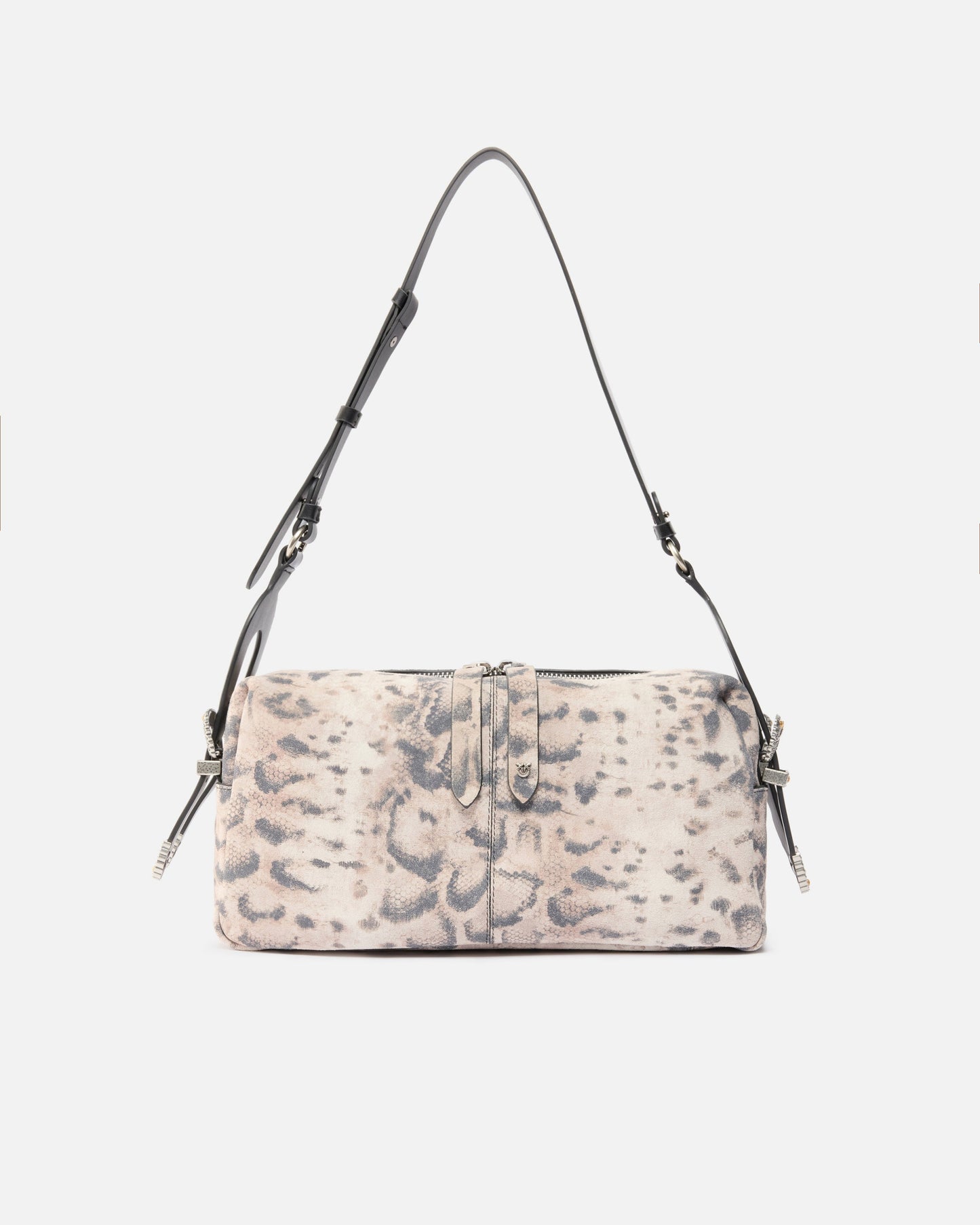 Keeper Bag medium shoulder bag in suede with python print
