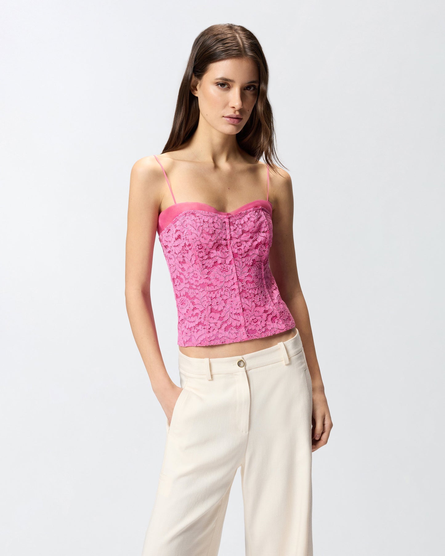 Lace bustier top