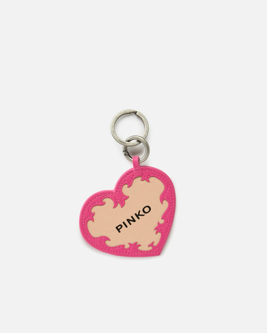 logo heart keyring charm