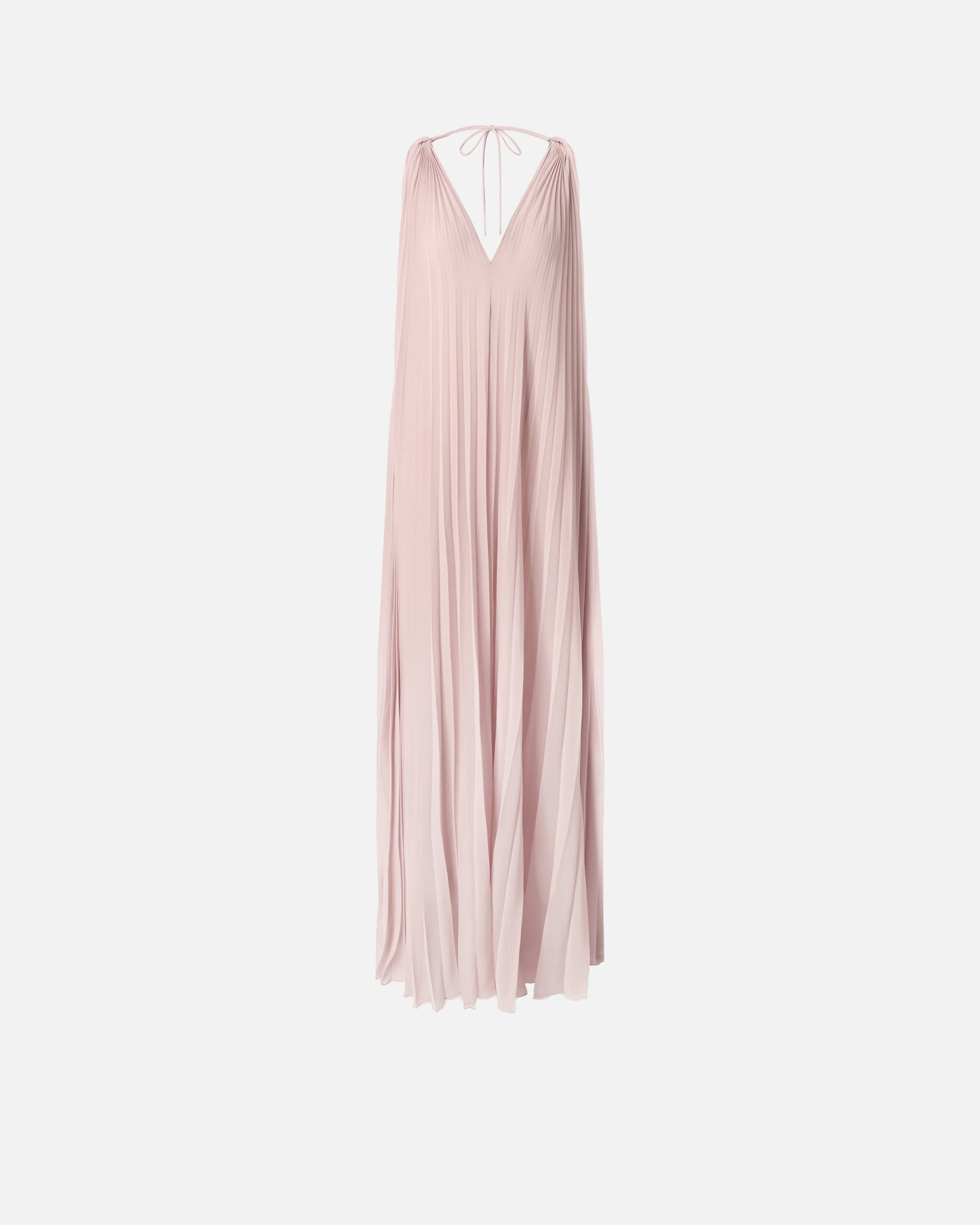 Long pleated dress with slit