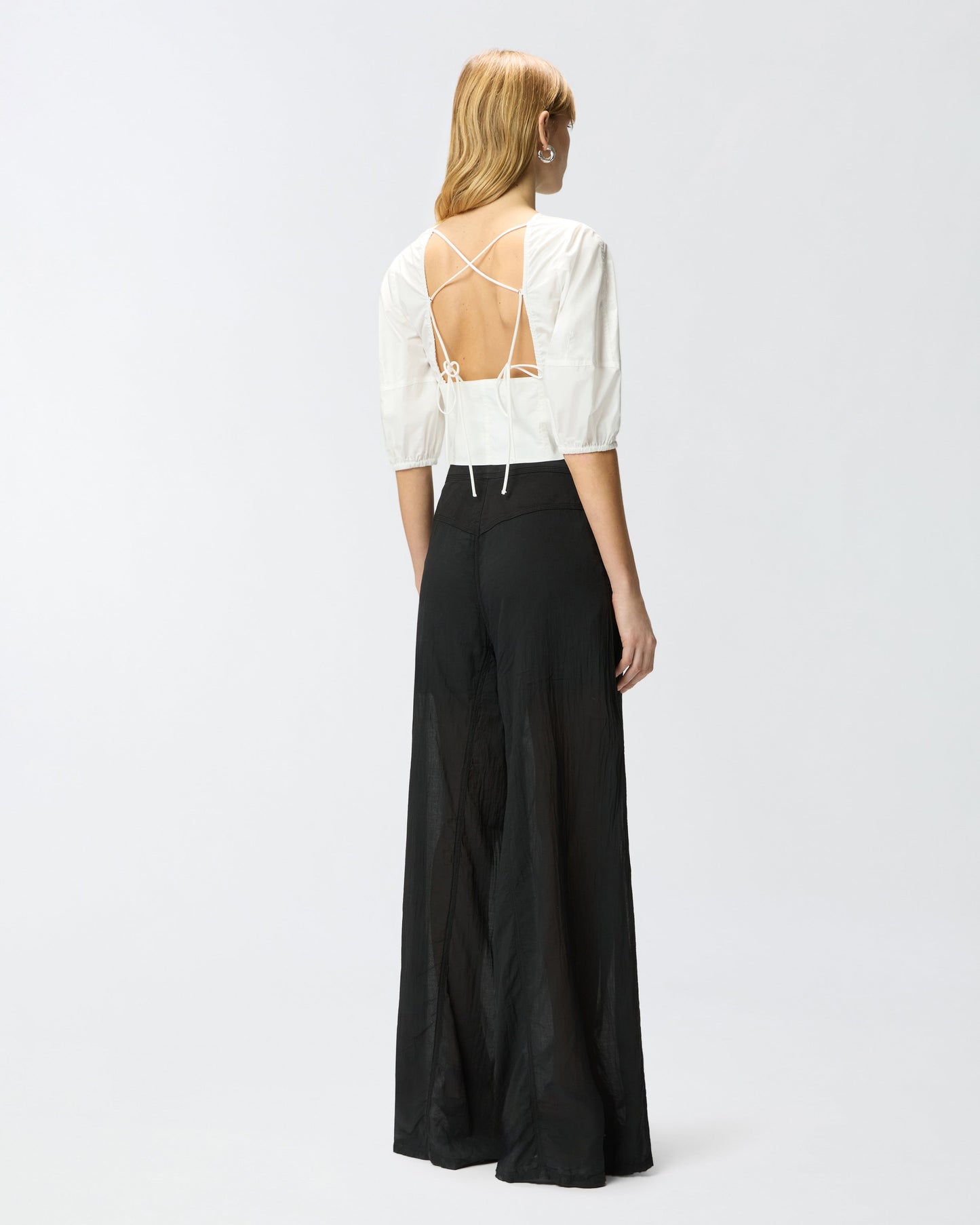 Cropped backless blouse