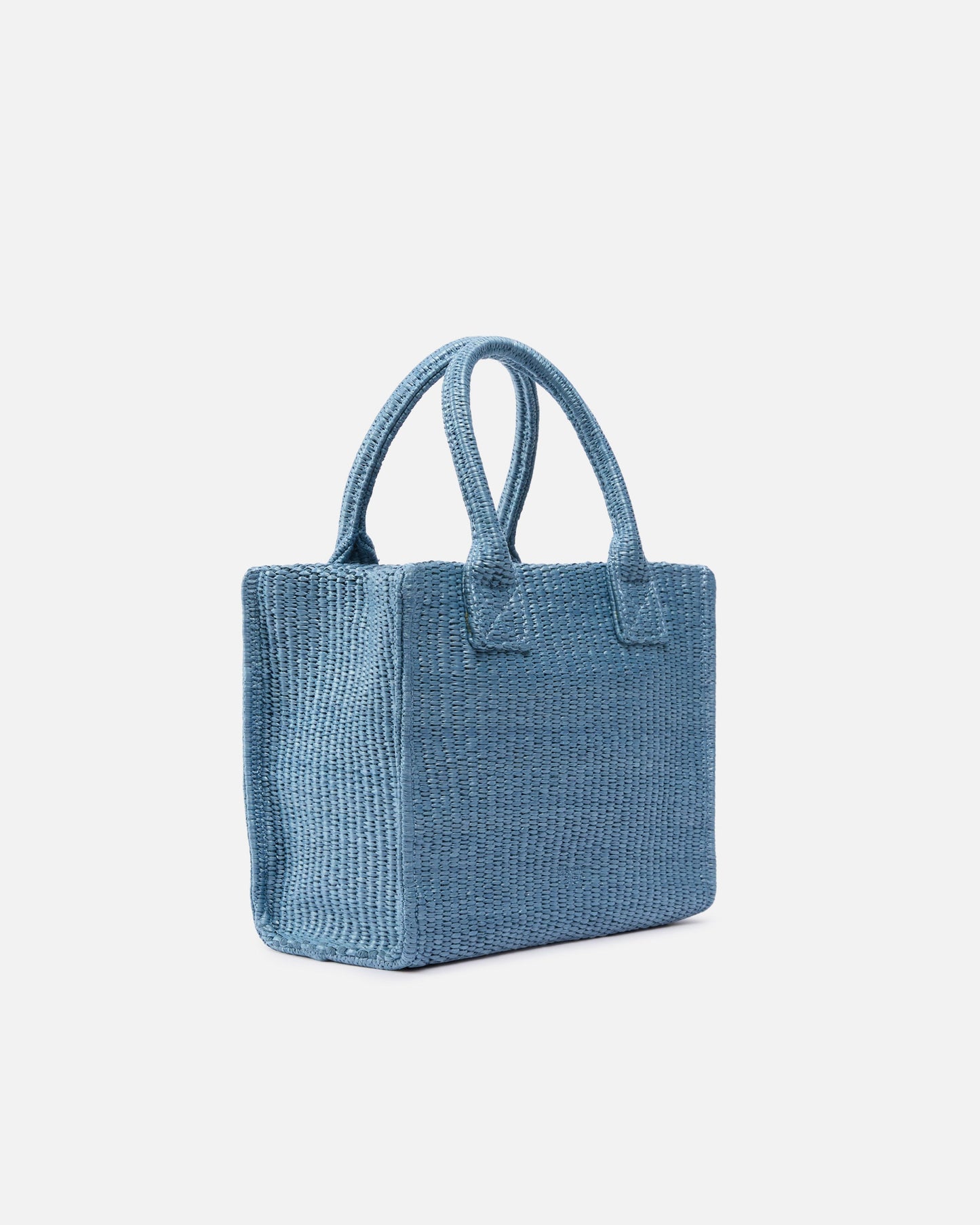 Beach small shopping tote in raffia with Love Birds logo