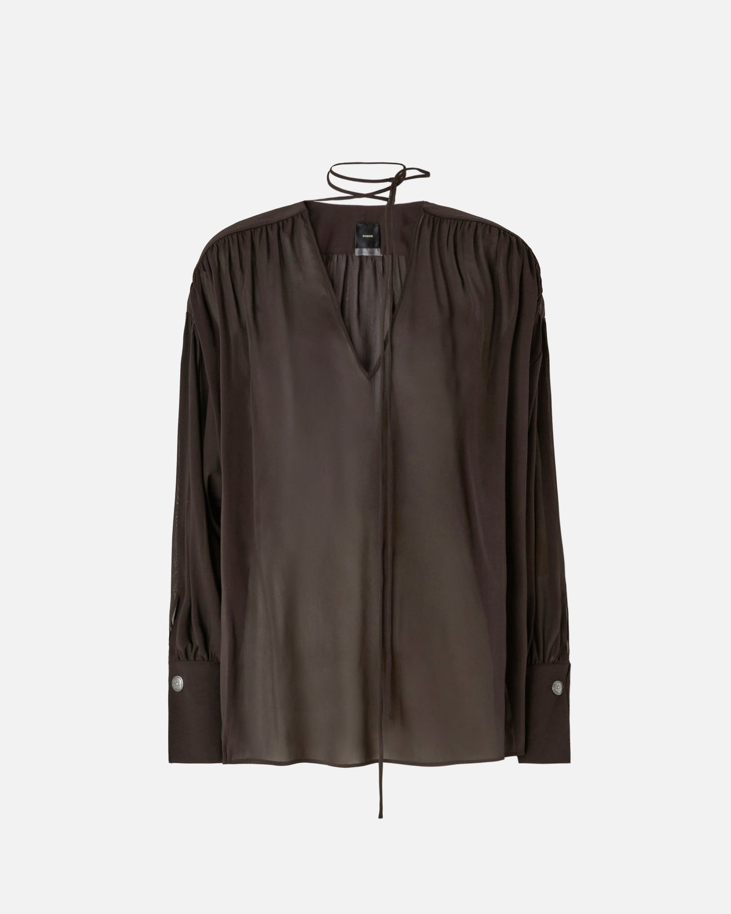 V-neck blouse with gathering