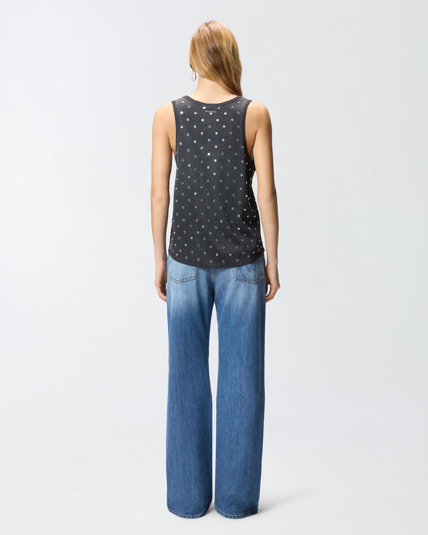 Mesh vest top with mirror detail