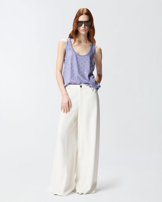 Mesh vest top with mirror detail