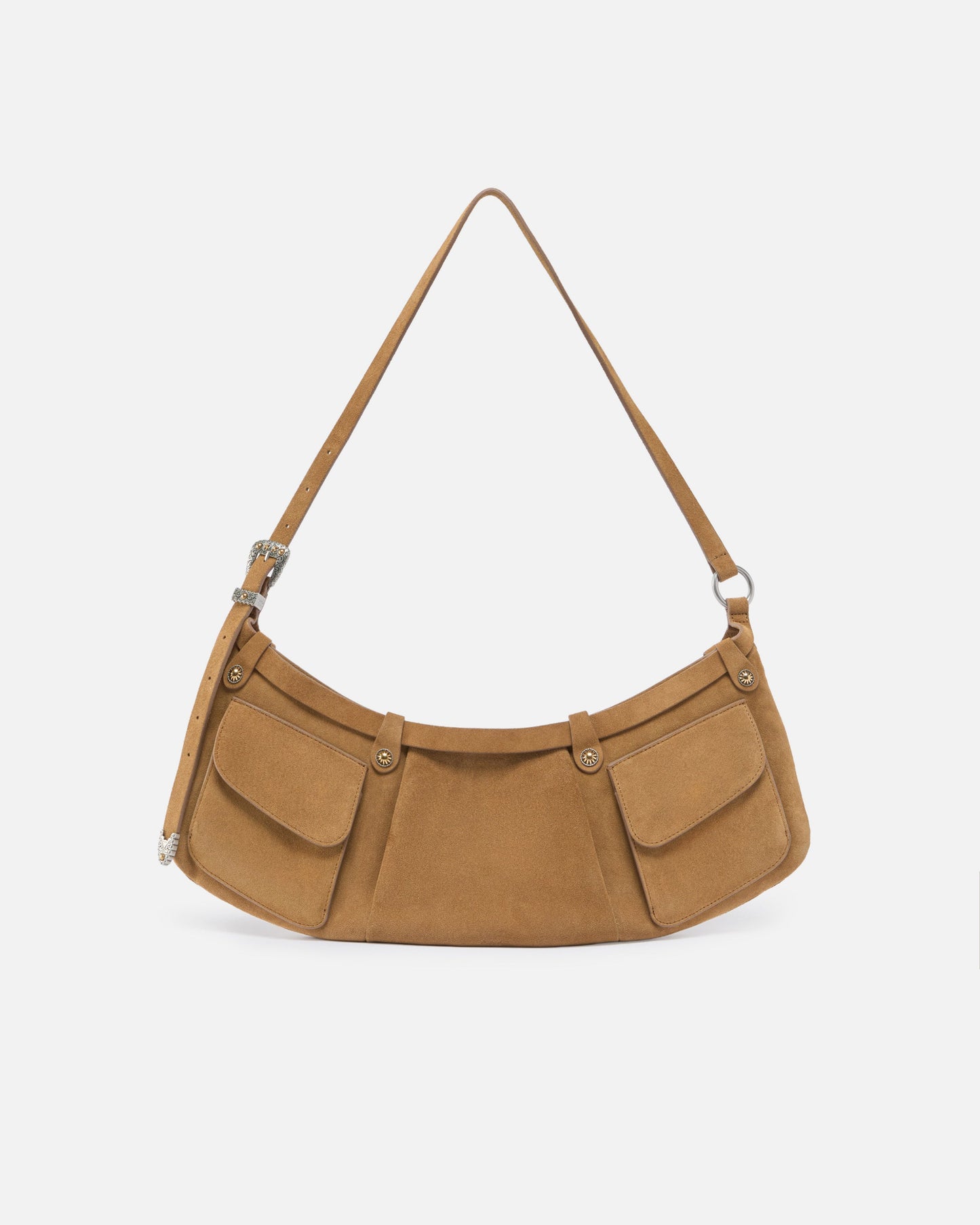 Pocket Body Bag large shoulder bag in suede with pockets