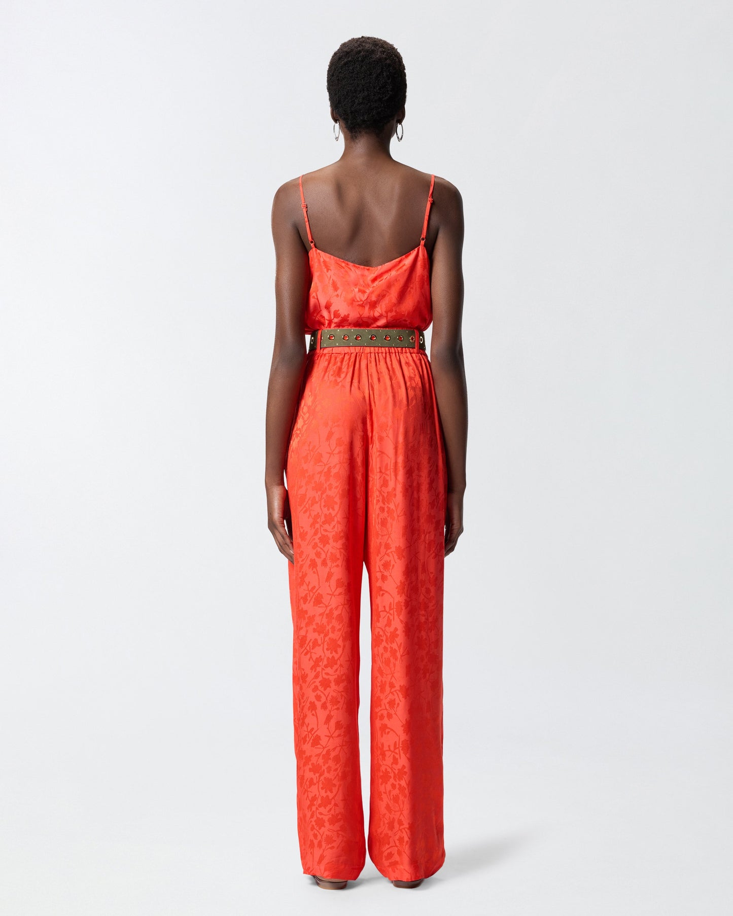Jacquard crop top with spaghetti straps