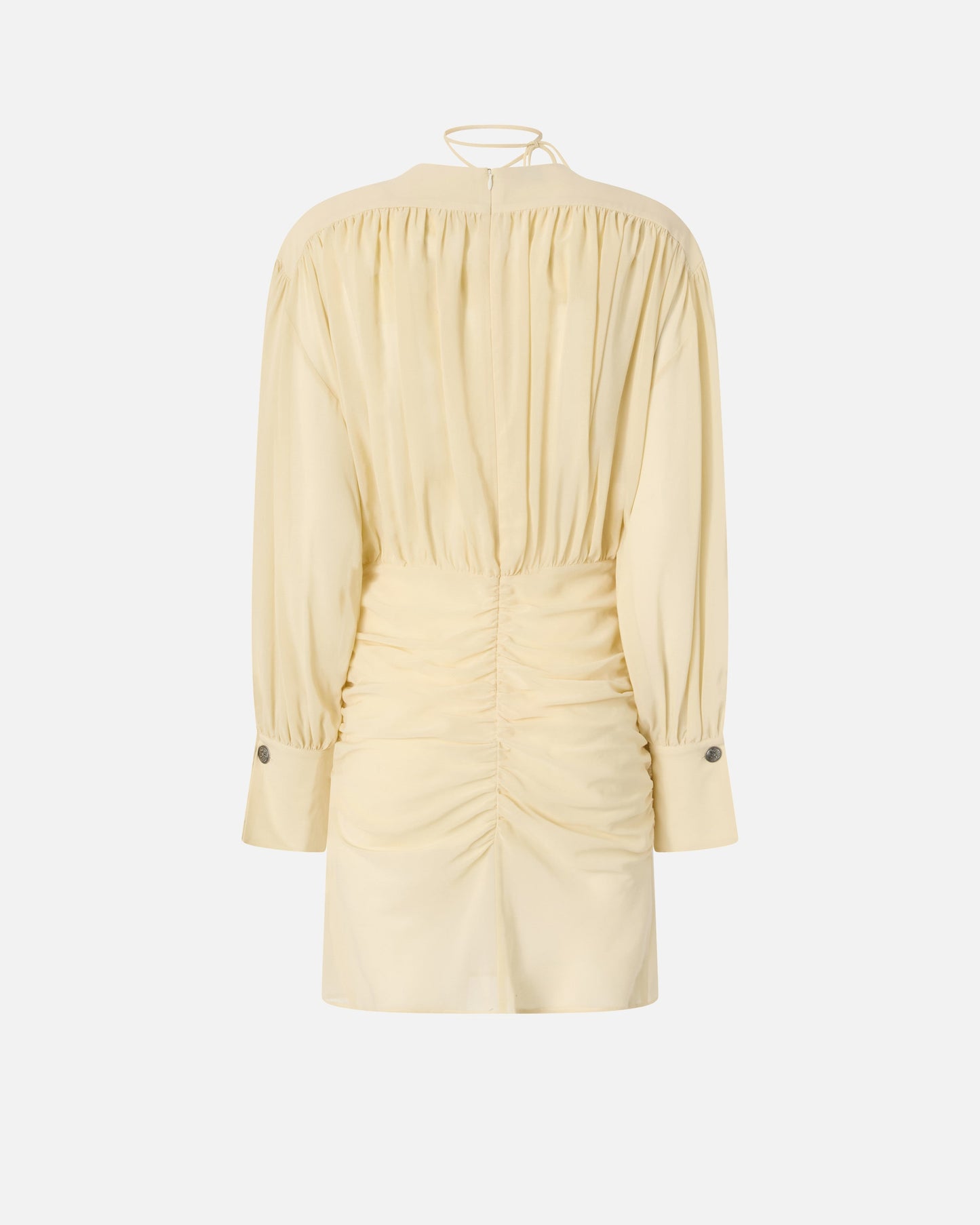 Mini dress with long sleeves and draping