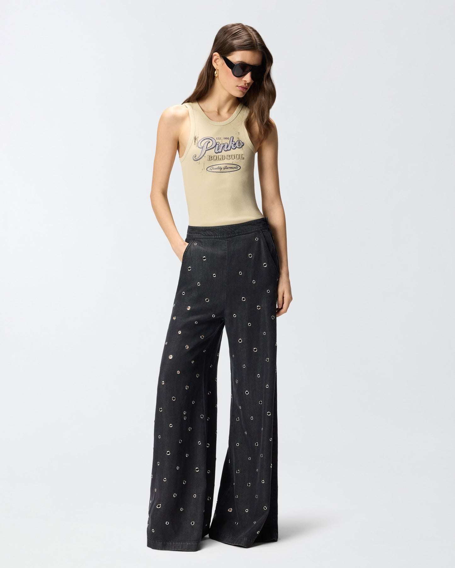 Vest top with vintage lettering