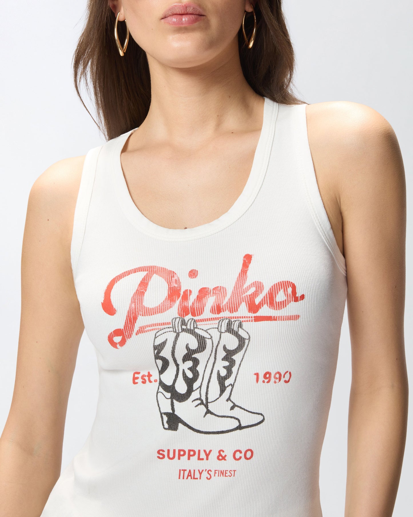 Vest top with vintage print