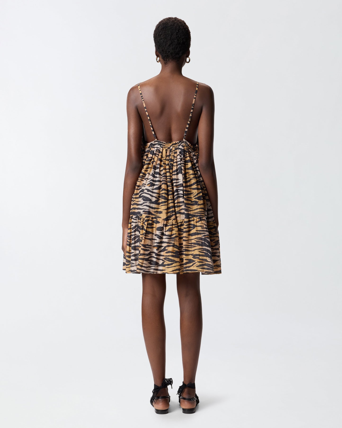 Mini dress with tiger print