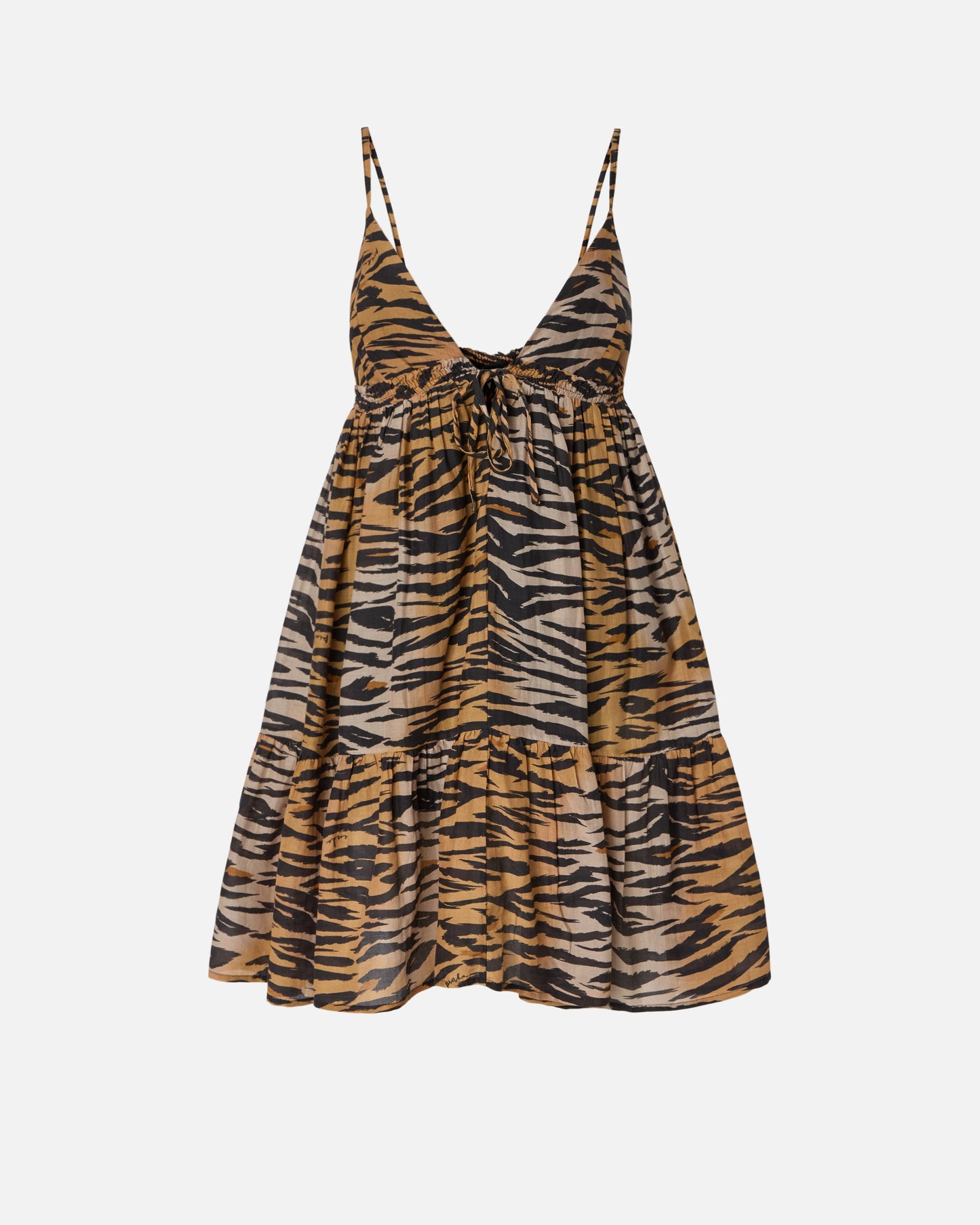 Mini dress with tiger print
