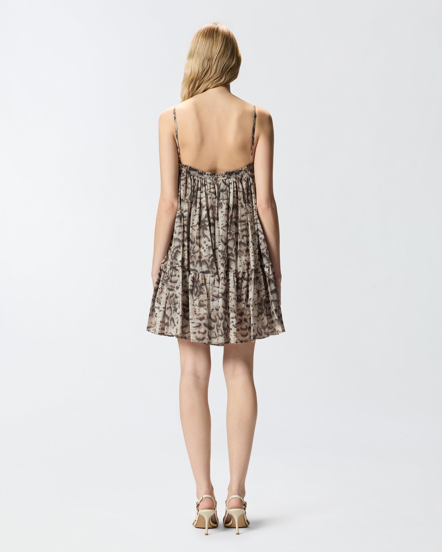 Mini dress with snake print