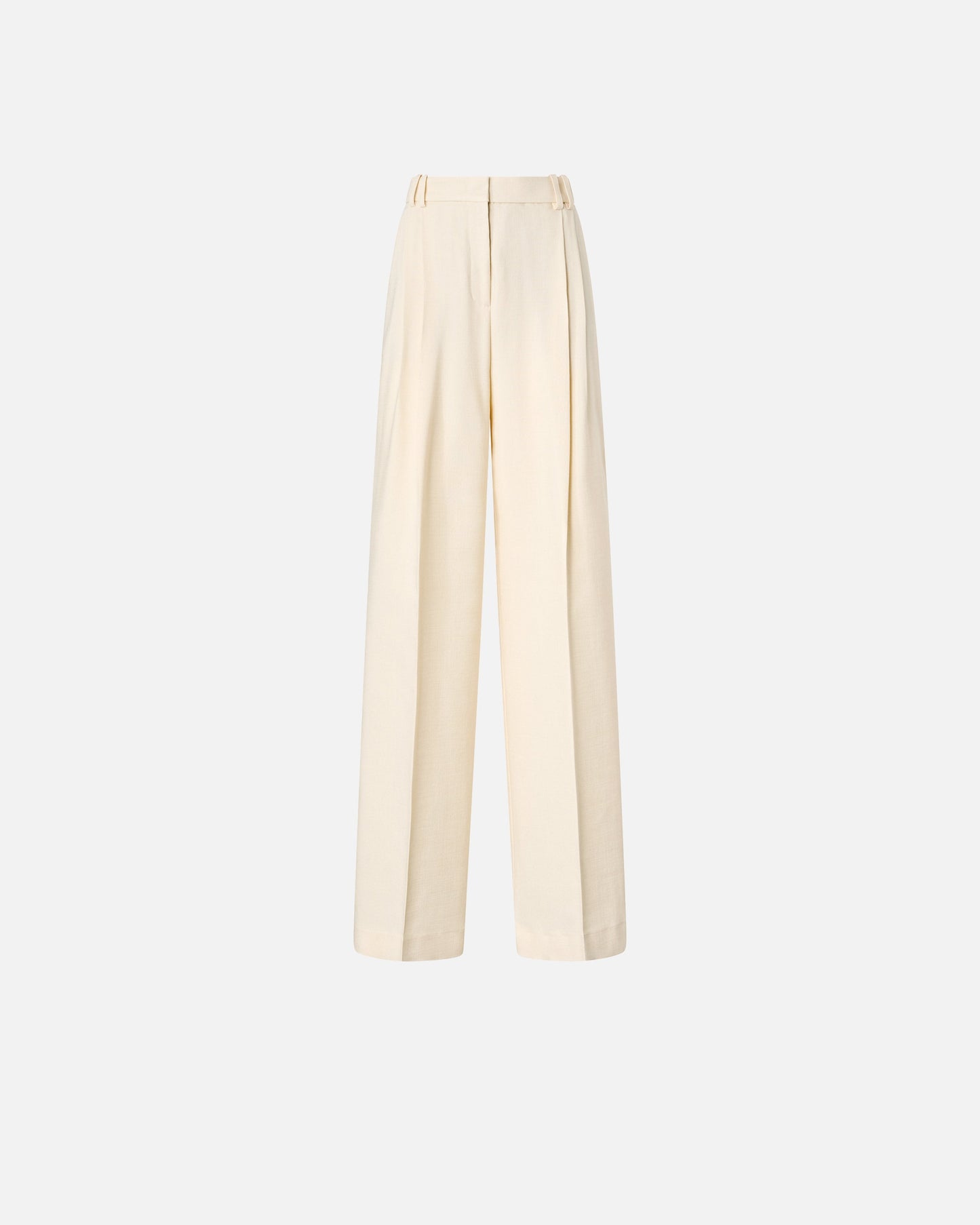 Straight-cut trousers with pressed pleat detail