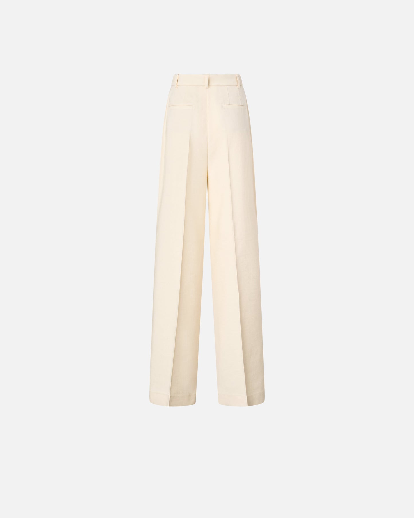 Straight-cut trousers with pressed pleat detail