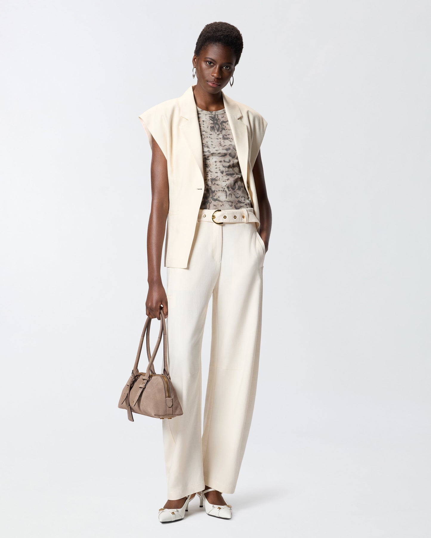 Ribbed vest top with snake print