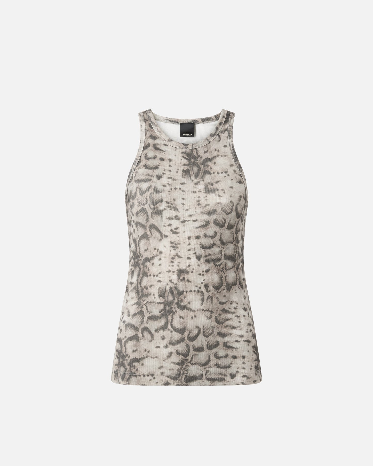 Ribbed vest top with snake print