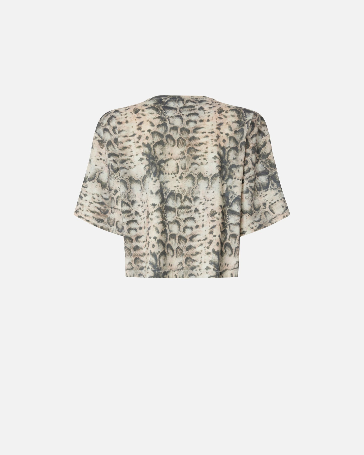 Cropped T-shirt with snake print and Love Birds