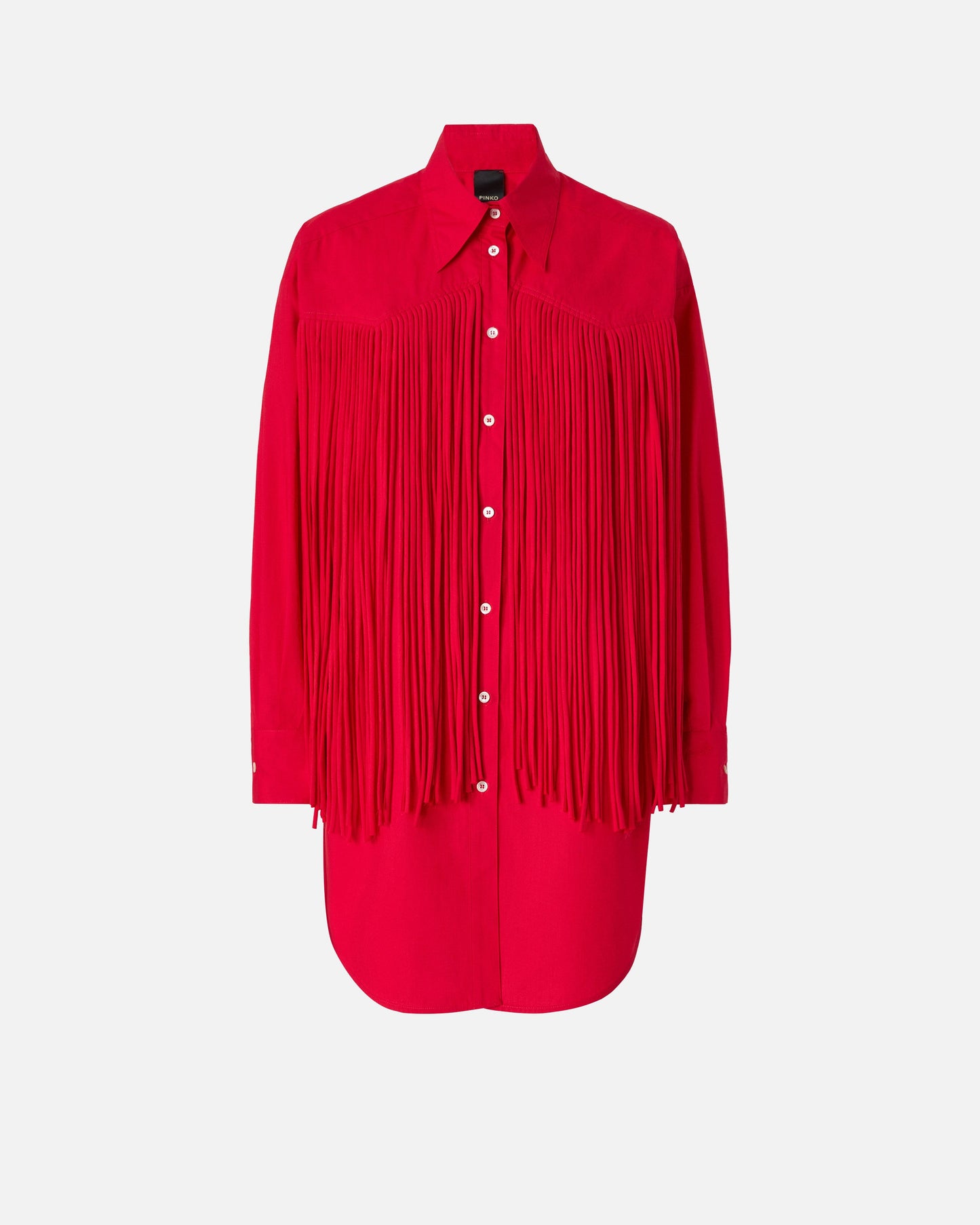 Mini shirt dress with fringing