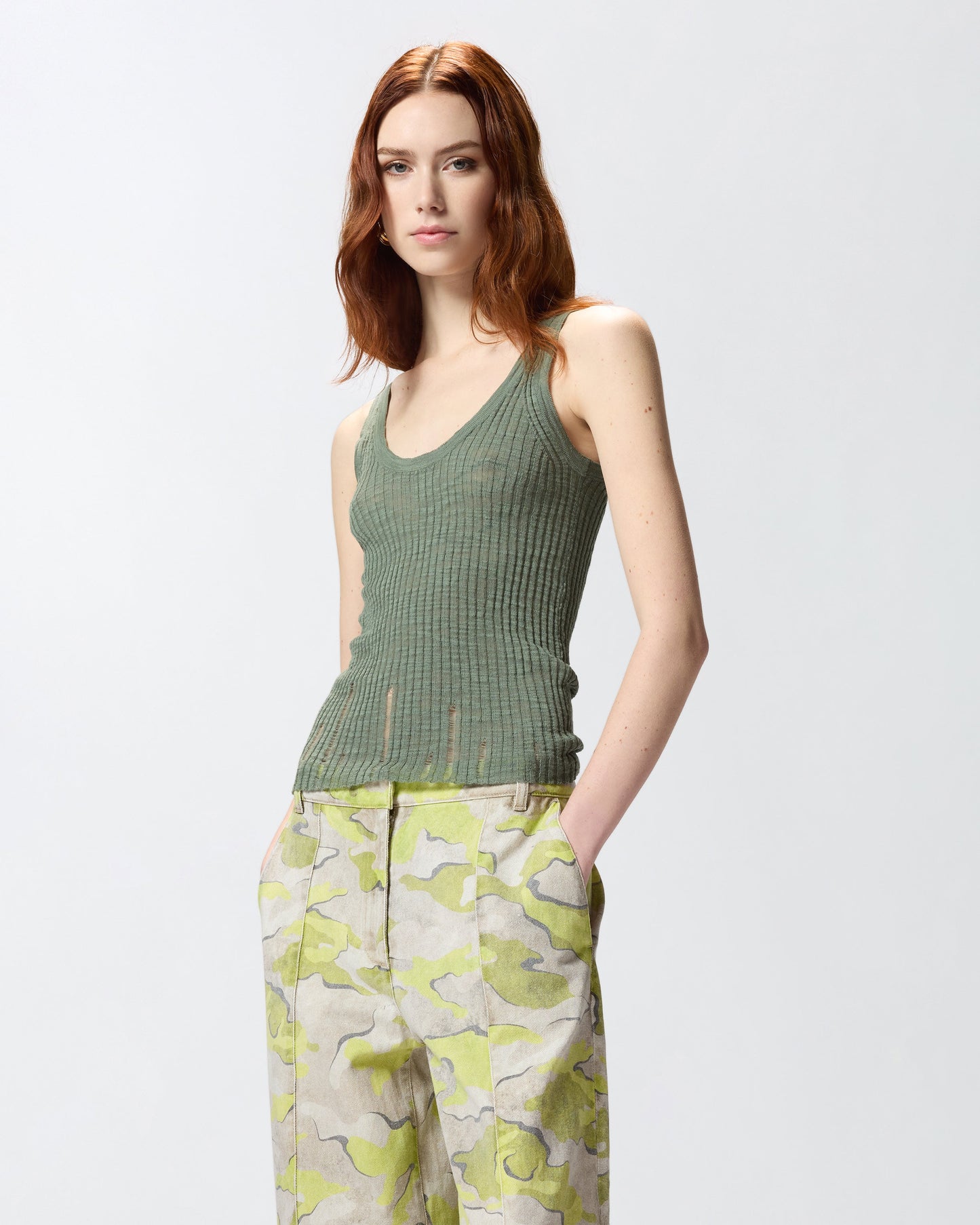 Ribbed vest top with logo
