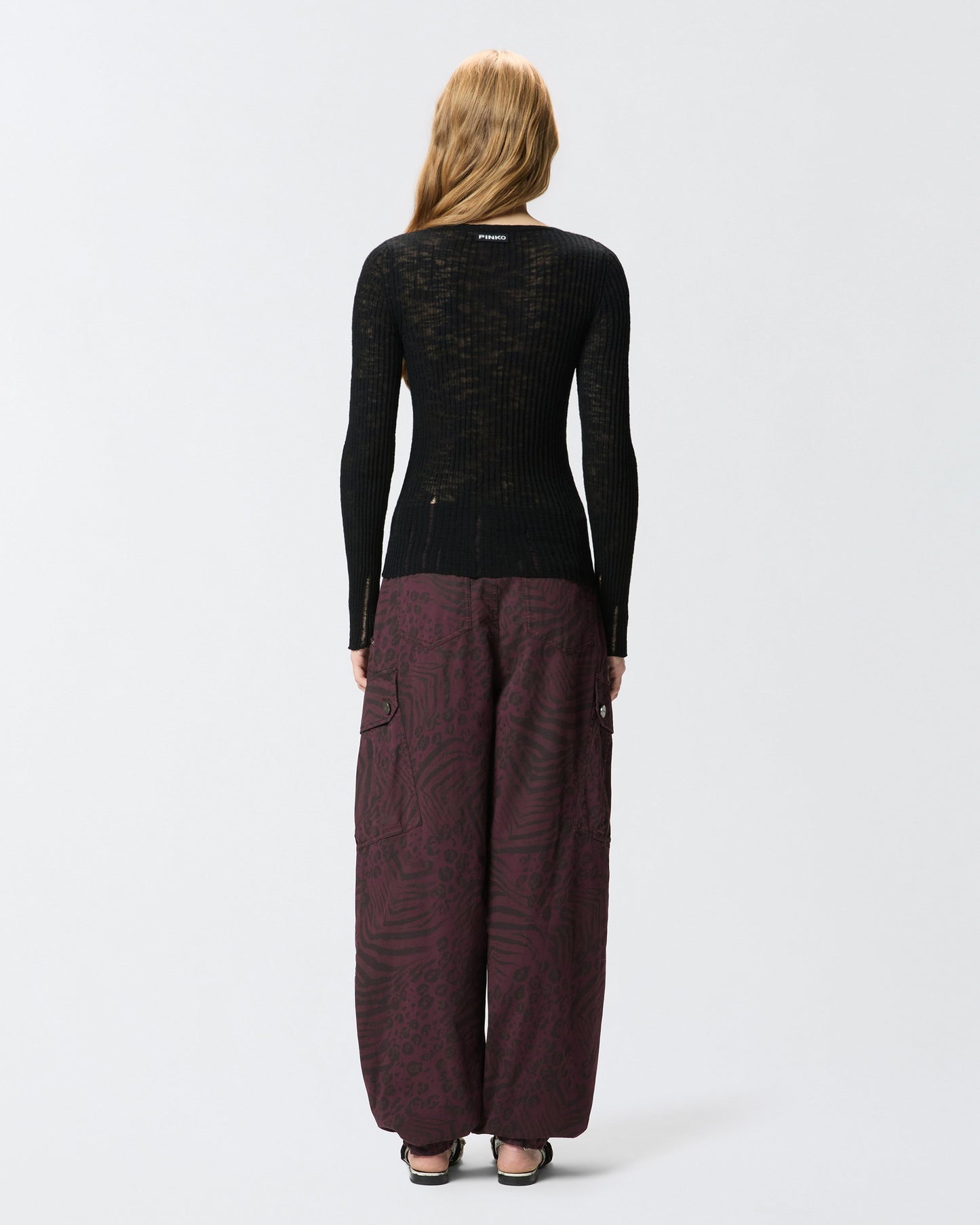 Lightweight ribbed cotton Henley sweater