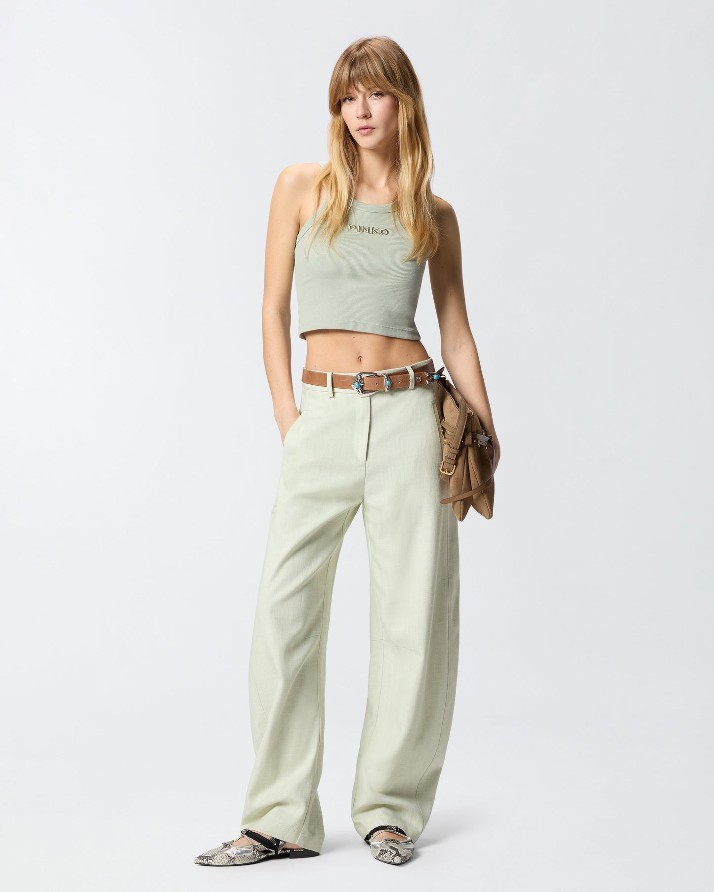 Cropped vest top with logo