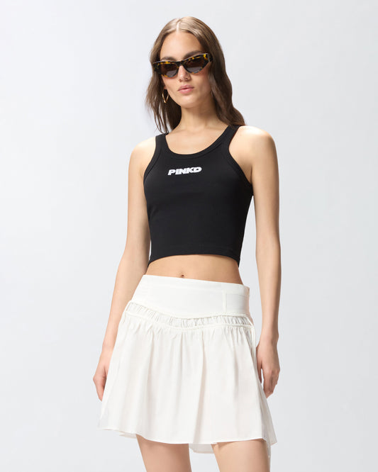 Cropped vest top with logo