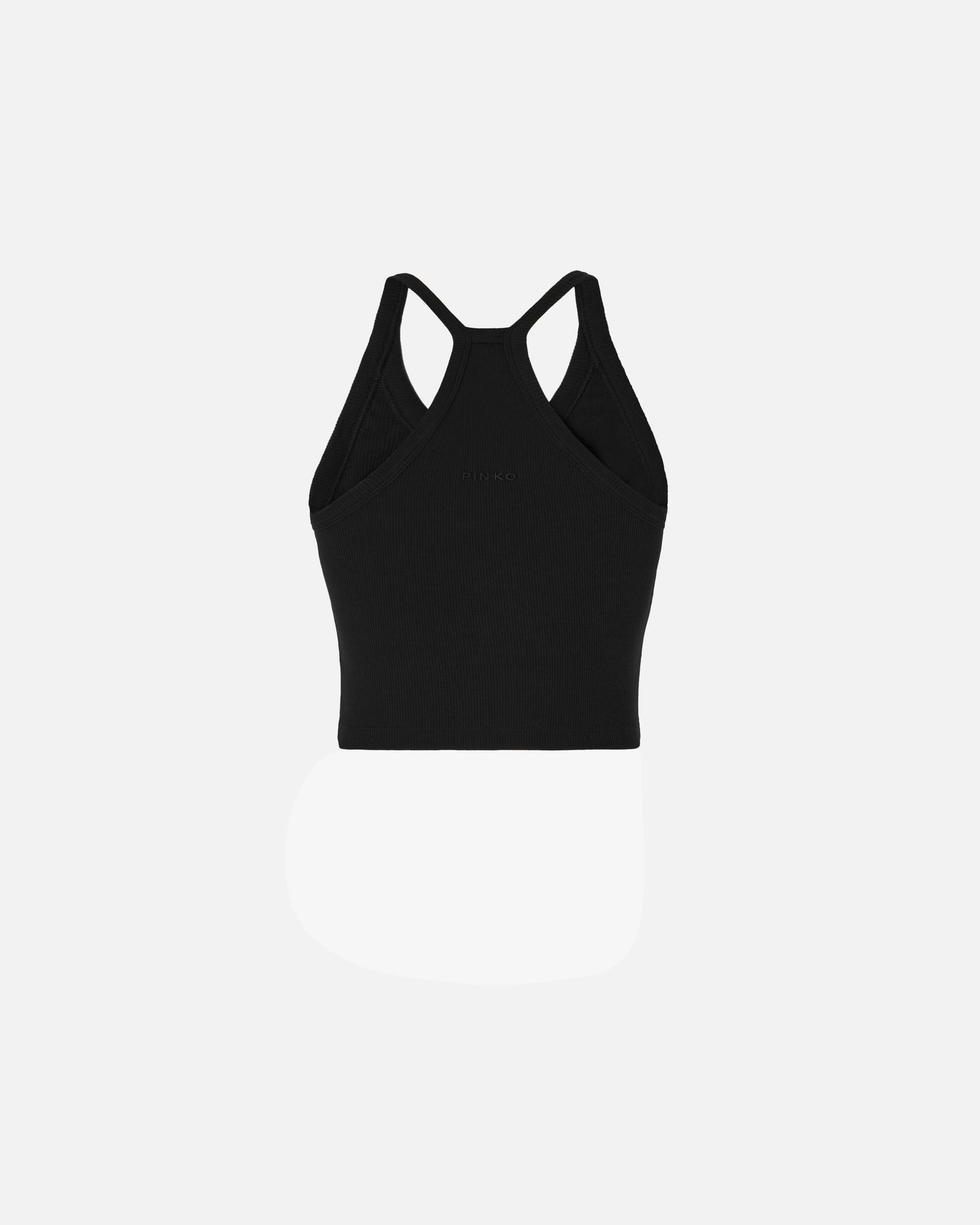Cropped vest top with asymmetric neckline