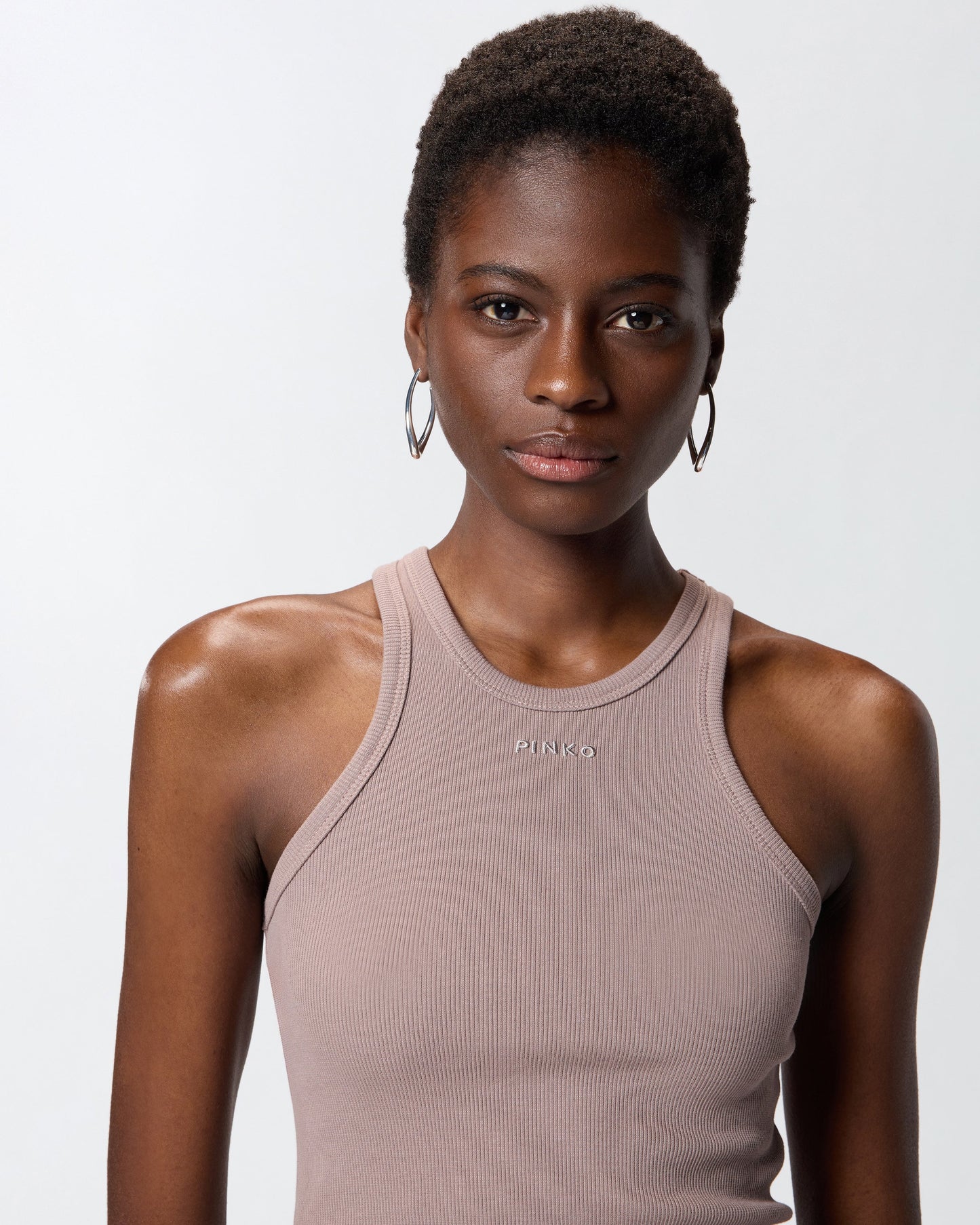 Ribbed vest top with logo