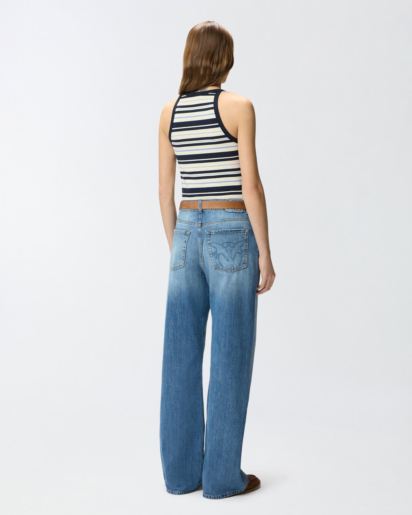 Ribbed vest top with logo