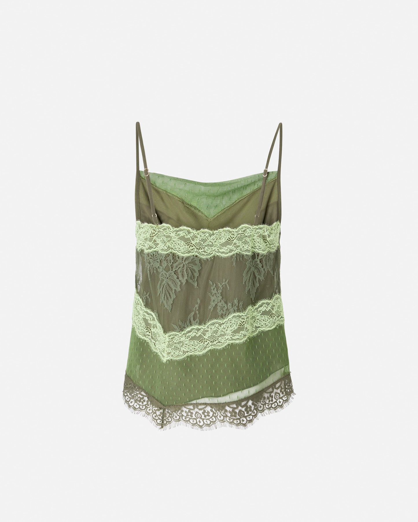 Patchwork-effect lace top