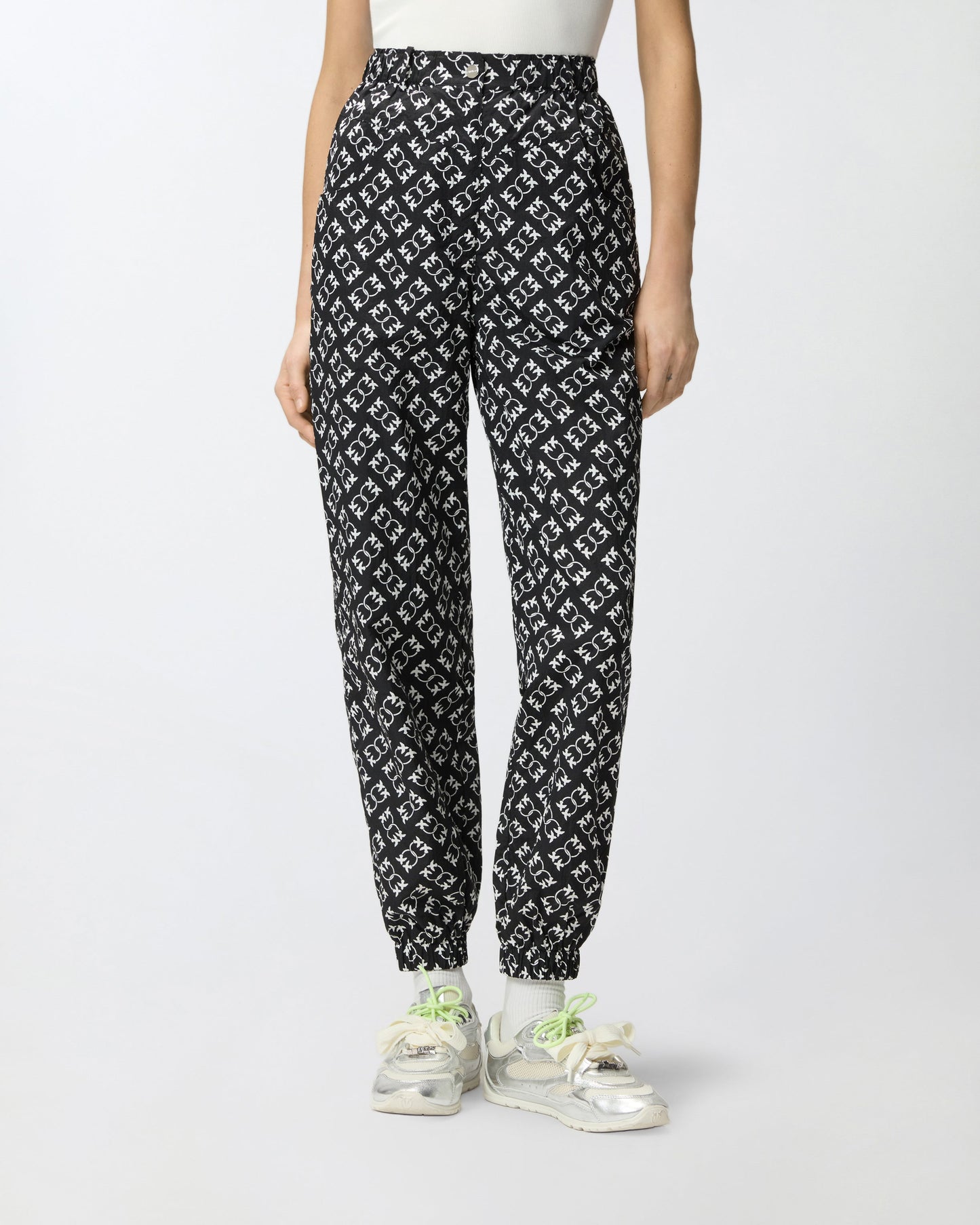Sporty trousers with all-over Love Birds logo