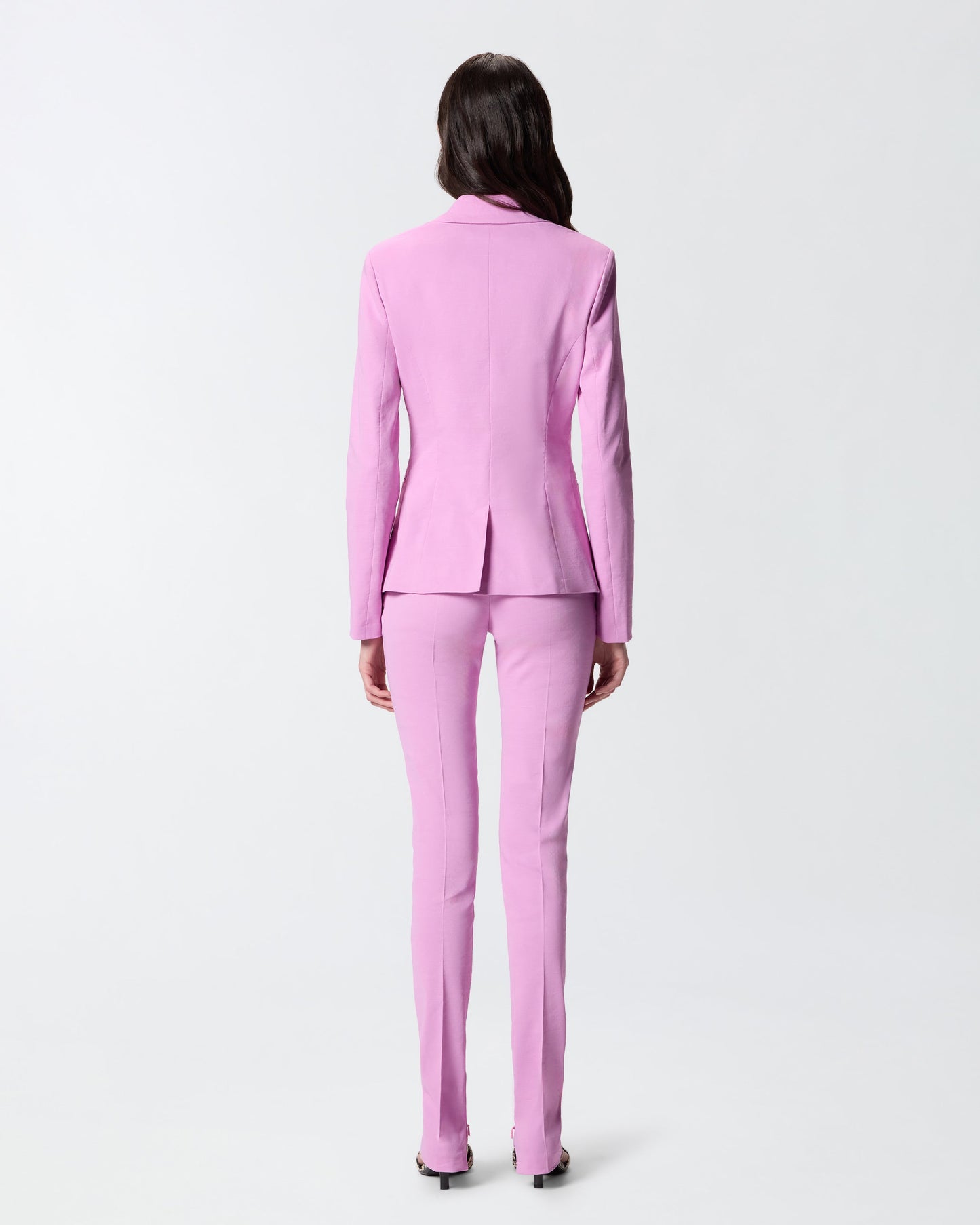 Linen-blend jacket with rear slit