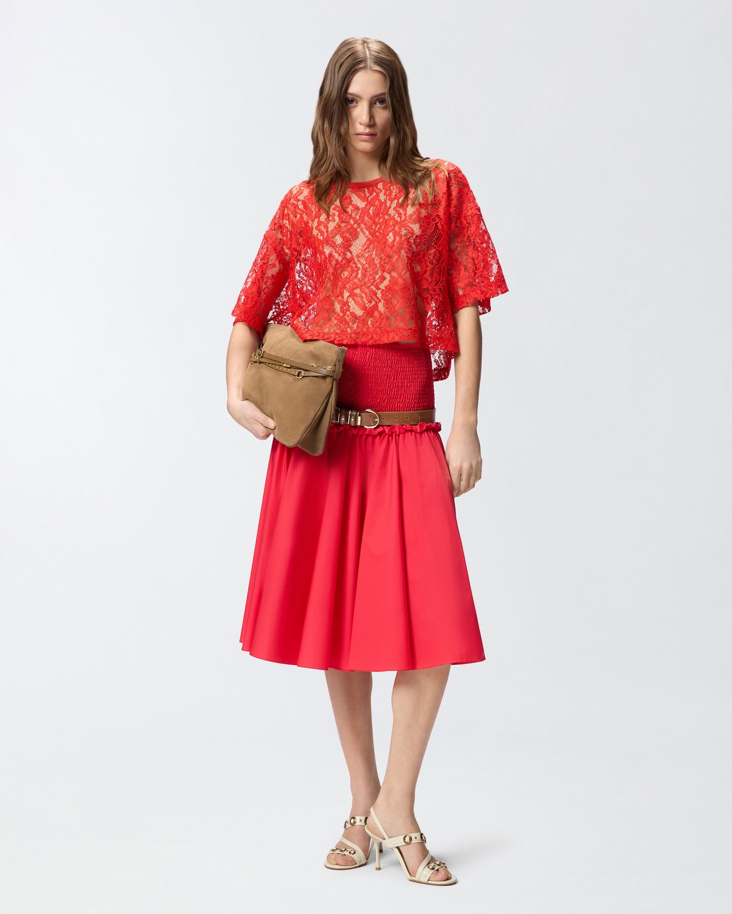 Midi skirt with elasticated band