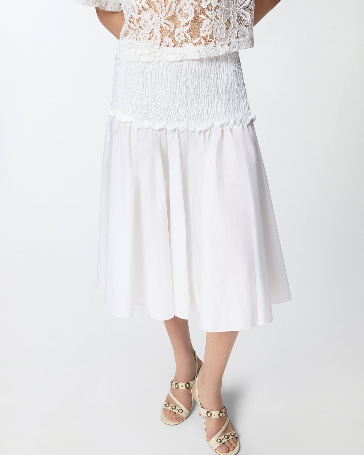 Midi skirt with elasticated band