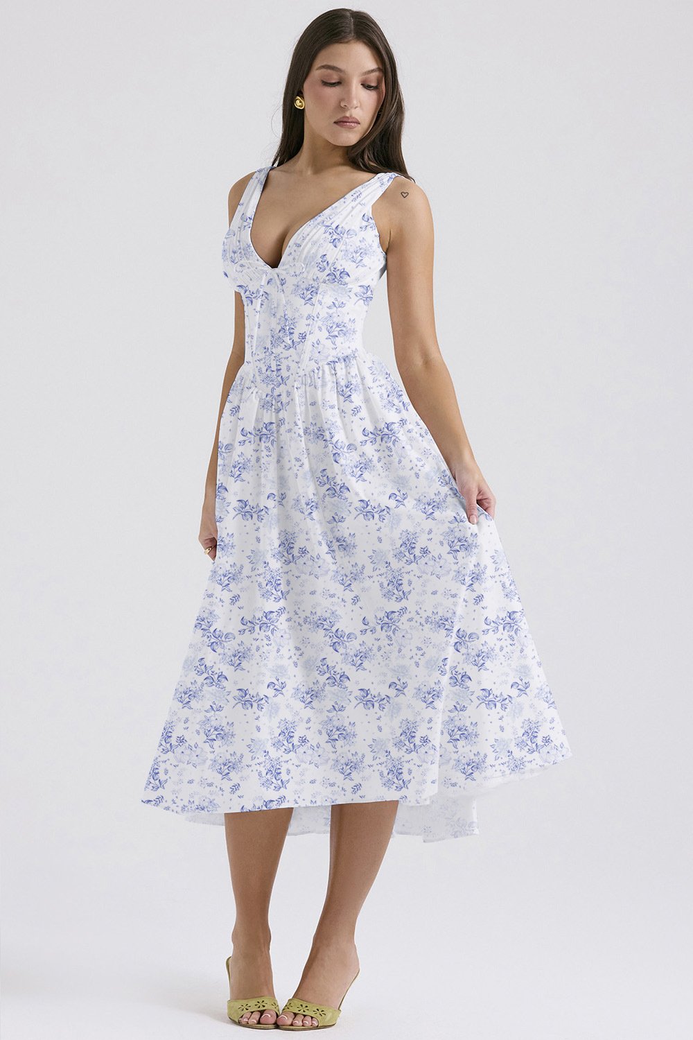 Stylish Floral Print V-Neck Swing Dress🌺Buy 2 Free Shipping