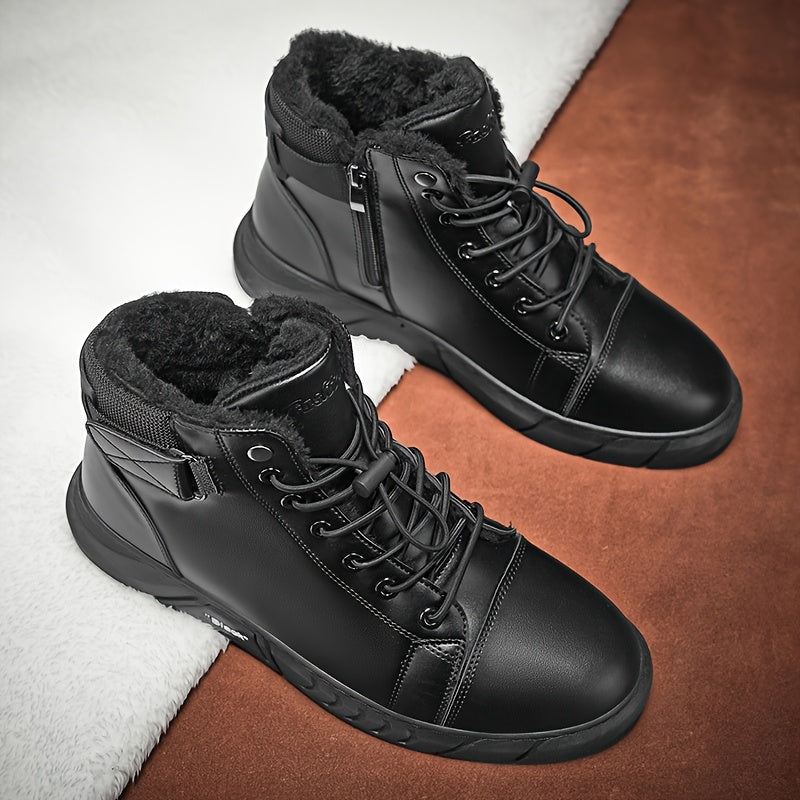 Men's Genuine Leather Boots | Casual & Versatile | Waterproof & Fleece-Lined