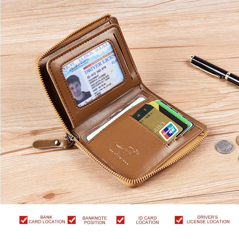 Herren Portemonnaie Reißverschluss Geldbörse ( RFID-SCHUTZ )