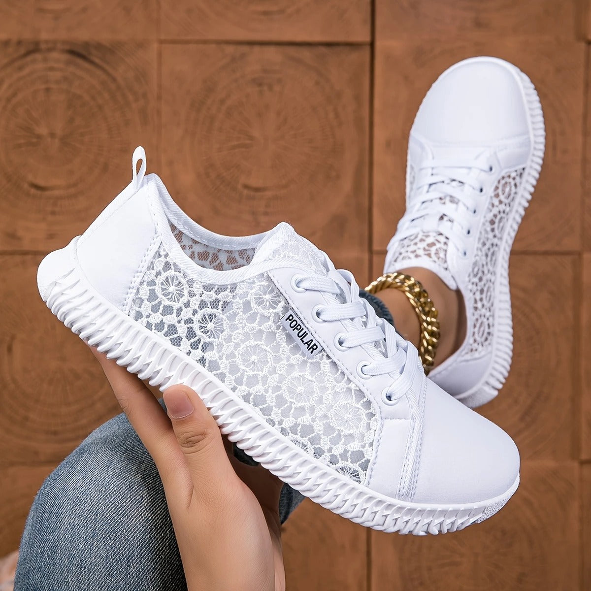 Atmungsaktive Slip-On Loafer aus Mesh für Damen