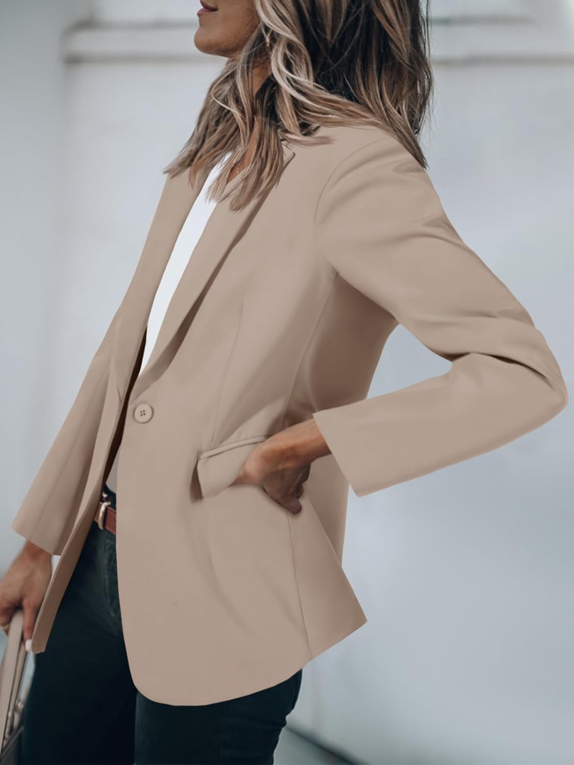 Damen Freizeit-Blazerjacke mit Knöpfen (2 kaufen, kostenloser Versand)
